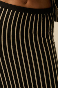 Next in Line Striped Mermaid Maxi Sweater Skirt - ShopPromesa