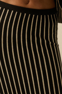 Next in Line Striped Mermaid Maxi Sweater Skirt - ShopPromesa
