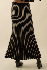 Next in Line Striped Mermaid Maxi Sweater Skirt - ShopPromesa