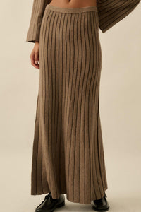 Next in Line Striped Mermaid Maxi Sweater Skirt - ShopPromesa