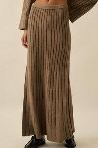Next in Line Striped Mermaid Maxi Sweater Skirt - ShopPromesa