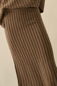 Next in Line Striped Mermaid Maxi Sweater Skirt - ShopPromesa