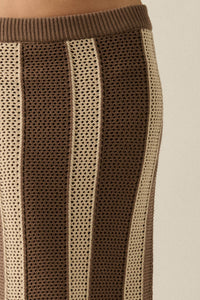 Someday Soon Striped Crochet-Knit Fringe Midi Skirt - ShopPromesa