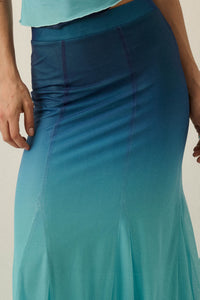Evening Tide Ombre Mesh Mermaid Maxi Skirt - ShopPromesa