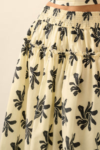 Garden Twirl Floral-Print Gathered Maxi Skirt - ShopPromesa