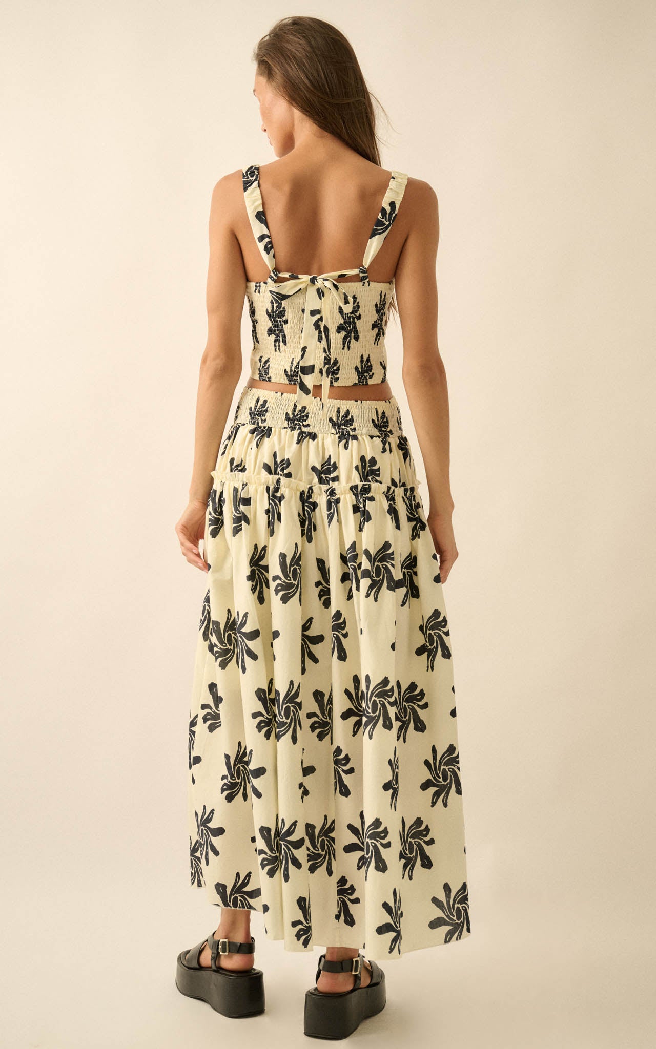 Garden Twirl Floral-Print Gathered Maxi Skirt - ShopPromesa