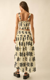 Garden Twirl Floral-Print Gathered Maxi Skirt - ShopPromesa