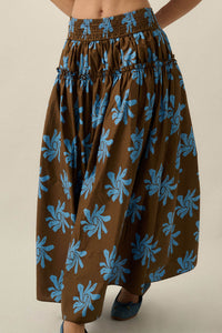 Garden Twirl Floral-Print Gathered Maxi Skirt - ShopPromesa