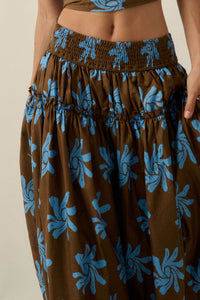 Garden Twirl Floral-Print Gathered Maxi Skirt - ShopPromesa