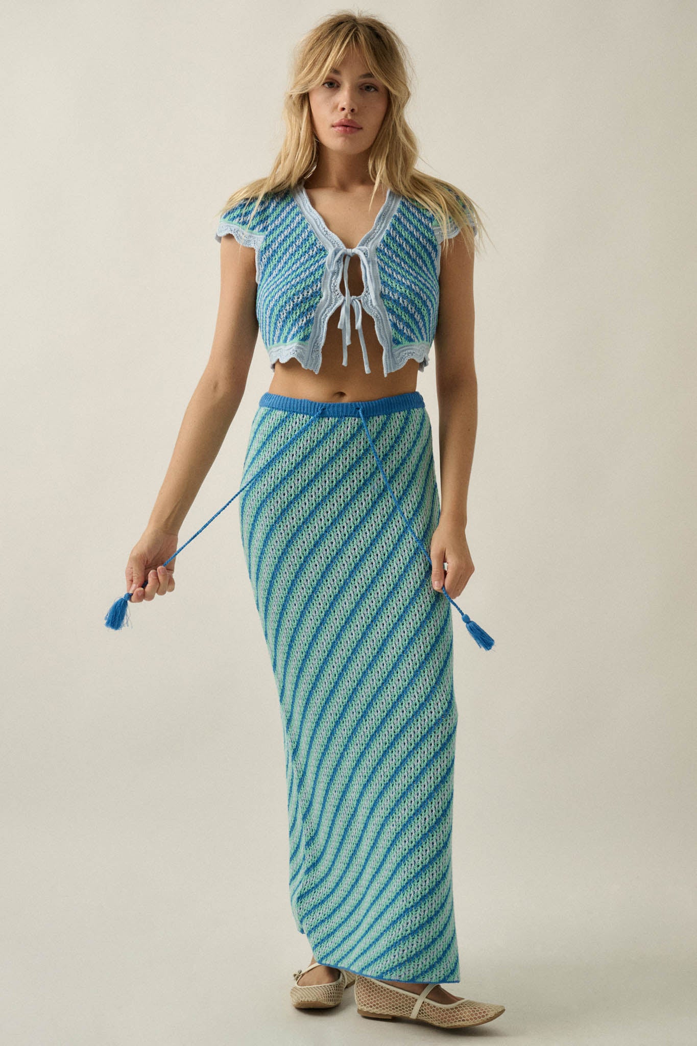 Endless Summer Striped Crochet-Knit Maxi Skirt - ShopPromesa