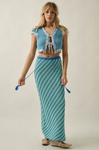 Endless Summer Striped Crochet-Knit Maxi Skirt - ShopPromesa