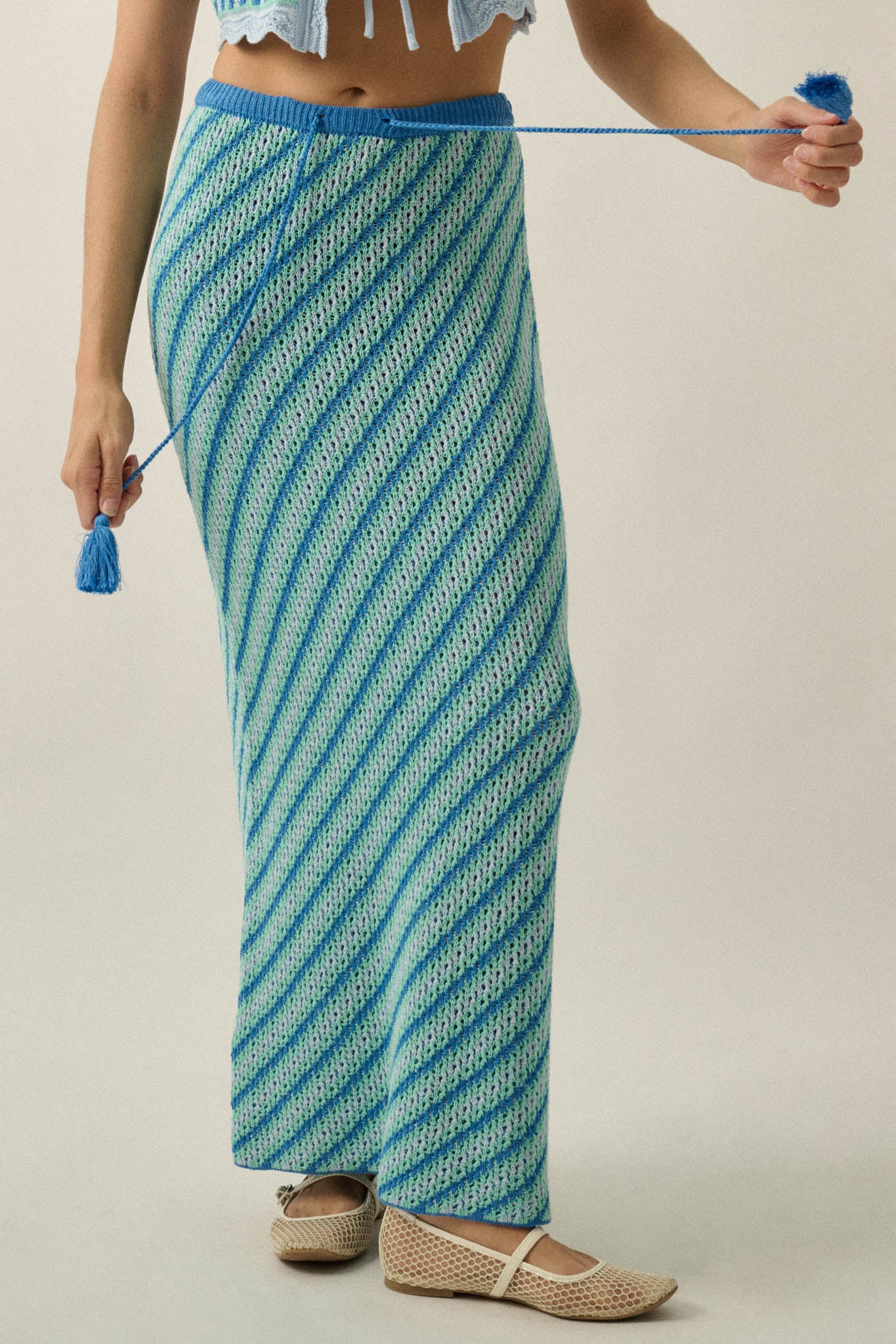 Endless Summer Striped Crochet-Knit Maxi Skirt - ShopPromesa