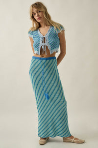 Endless Summer Striped Crochet-Knit Maxi Skirt - ShopPromesa