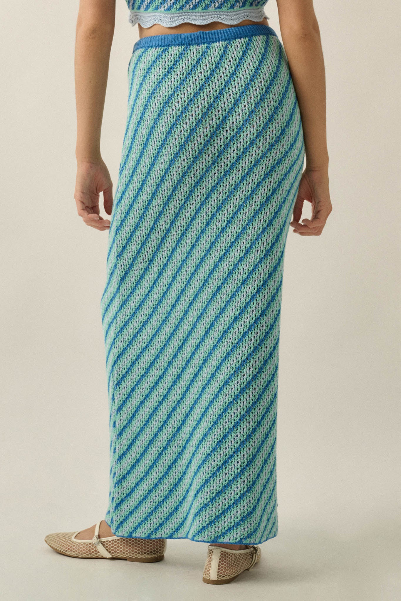 Endless Summer Striped Crochet-Knit Maxi Skirt - ShopPromesa