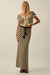 Endless Summer Striped Crochet-Knit Maxi Skirt - ShopPromesa