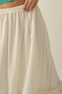 Pretty Precious Tonal-Stripe Ruffle Maxi Skirt - ShopPromesa