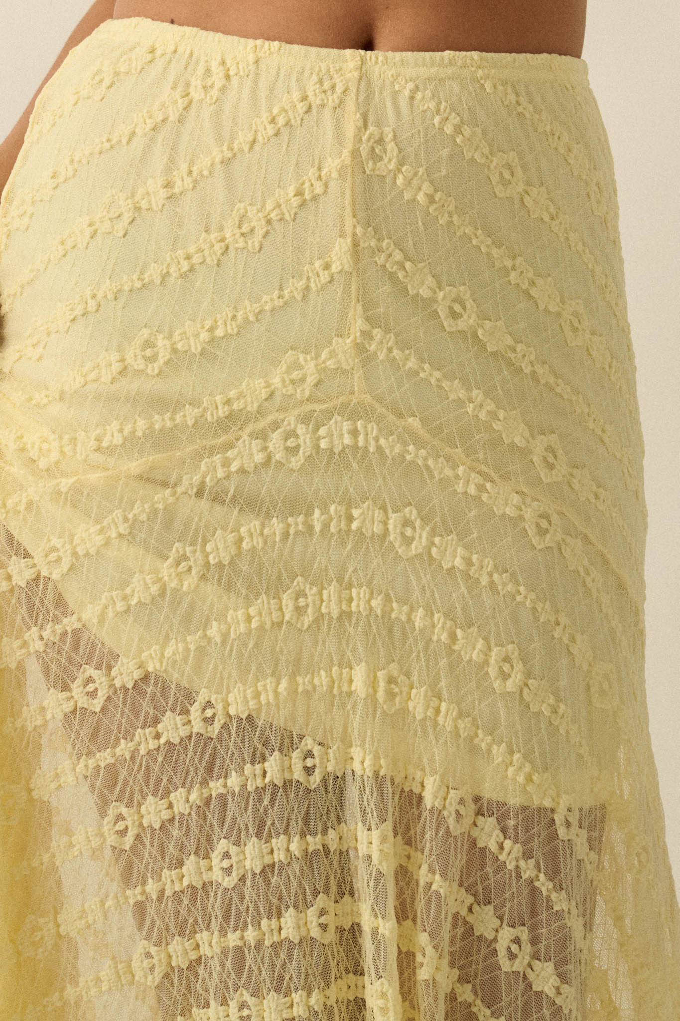 Blossoming Lace Floral Lace Drop-Waist Maxi Skirt - ShopPromesa