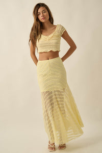 Blossoming Lace Floral Lace Drop-Waist Maxi Skirt - ShopPromesa