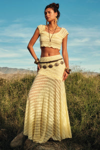 Blossoming Lace Floral Lace Drop-Waist Maxi Skirt - ShopPromesa