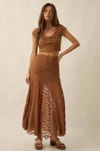 Blossoming Lace Floral Lace Drop-Waist Maxi Skirt - ShopPromesa
