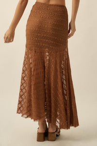 Blossoming Lace Floral Lace Drop-Waist Maxi Skirt - ShopPromesa