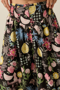 Celebrate Life Fruit & Floral-Print Button Maxi Skirt - ShopPromesa
