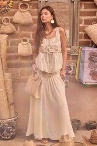 Meadow Song Floral-Embroidered Drop-Waist Maxi Skirt - ShopPromesa