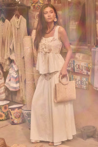 Meadow Song Floral-Embroidered Drop-Waist Maxi Skirt - ShopPromesa