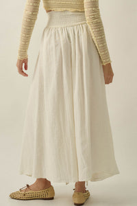 Meadow Song Floral-Embroidered Drop-Waist Maxi Skirt - ShopPromesa