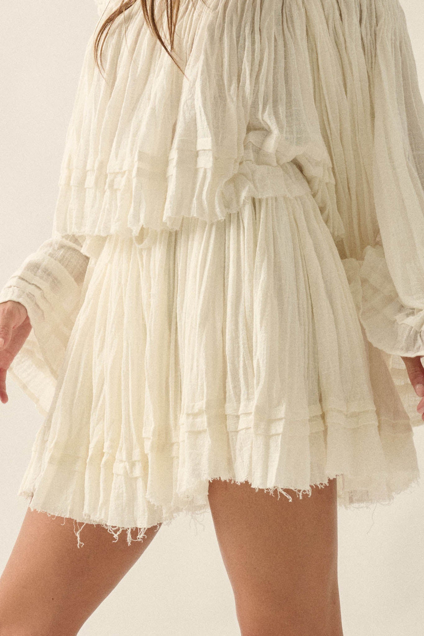 Sweet Freedom Cotton Gauze Drawstring Mini Skirt - ShopPromesa