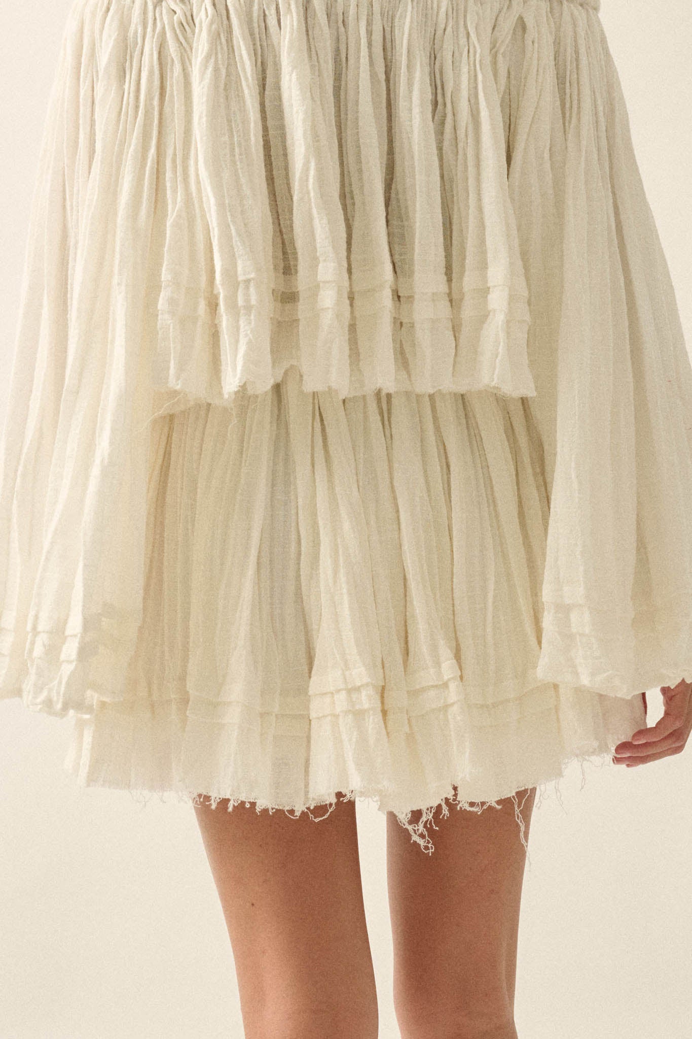 Sweet Freedom Cotton Gauze Drawstring Mini Skirt - ShopPromesa