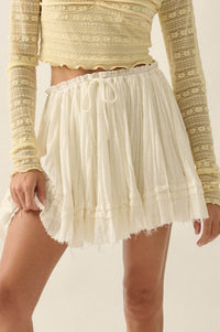 Sweet Freedom Cotton Gauze Drawstring Mini Skirt - ShopPromesa