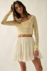 Sweet Freedom Cotton Gauze Drawstring Mini Skirt - ShopPromesa