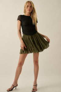 Sweet Freedom Cotton Gauze Drawstring Mini Skirt - ShopPromesa