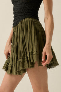 Sweet Freedom Cotton Gauze Drawstring Mini Skirt - ShopPromesa