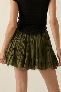 Sweet Freedom Cotton Gauze Drawstring Mini Skirt - ShopPromesa