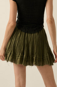 Sweet Freedom Cotton Gauze Drawstring Mini Skirt - ShopPromesa