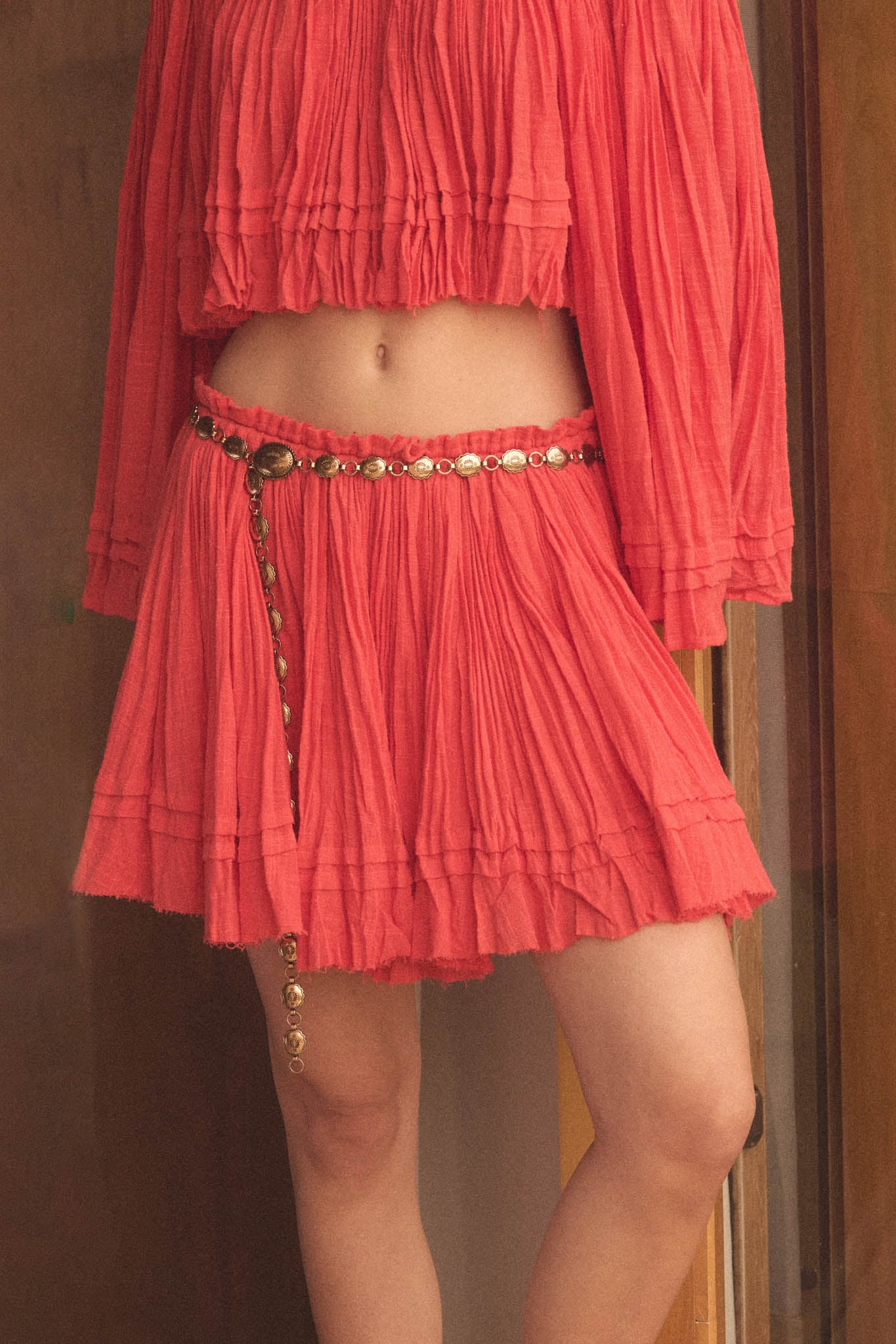 Sweet Freedom Cotton Gauze Drawstring Mini Skirt - ShopPromesa