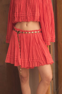 Sweet Freedom Cotton Gauze Drawstring Mini Skirt - ShopPromesa