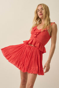 Sweet Freedom Cotton Gauze Drawstring Mini Skirt - ShopPromesa
