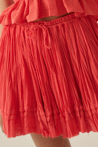 Sweet Freedom Cotton Gauze Drawstring Mini Skirt - ShopPromesa