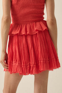 Sweet Freedom Cotton Gauze Drawstring Mini Skirt - ShopPromesa