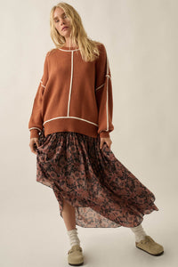 Scented Breeze Floral Chiffon Smocked Maxi Skirt - ShopPromesa