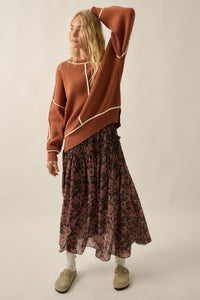 Scented Breeze Floral Chiffon Smocked Maxi Skirt - ShopPromesa