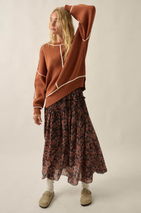 Scented Breeze Floral Chiffon Smocked Maxi Skirt - ShopPromesa