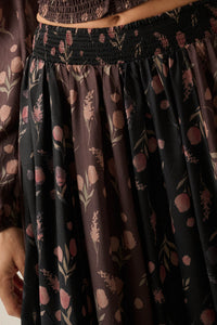 Late Bloomer Floral Two-Tone Paneled Maxi Skirt - ShopPromesa