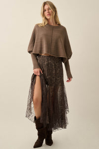 Dream Diary Paisley Chiffon and Lace Godet Maxi Skirt - ShopPromesa