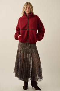 Dream Diary Paisley Chiffon and Lace Godet Maxi Skirt - ShopPromesa