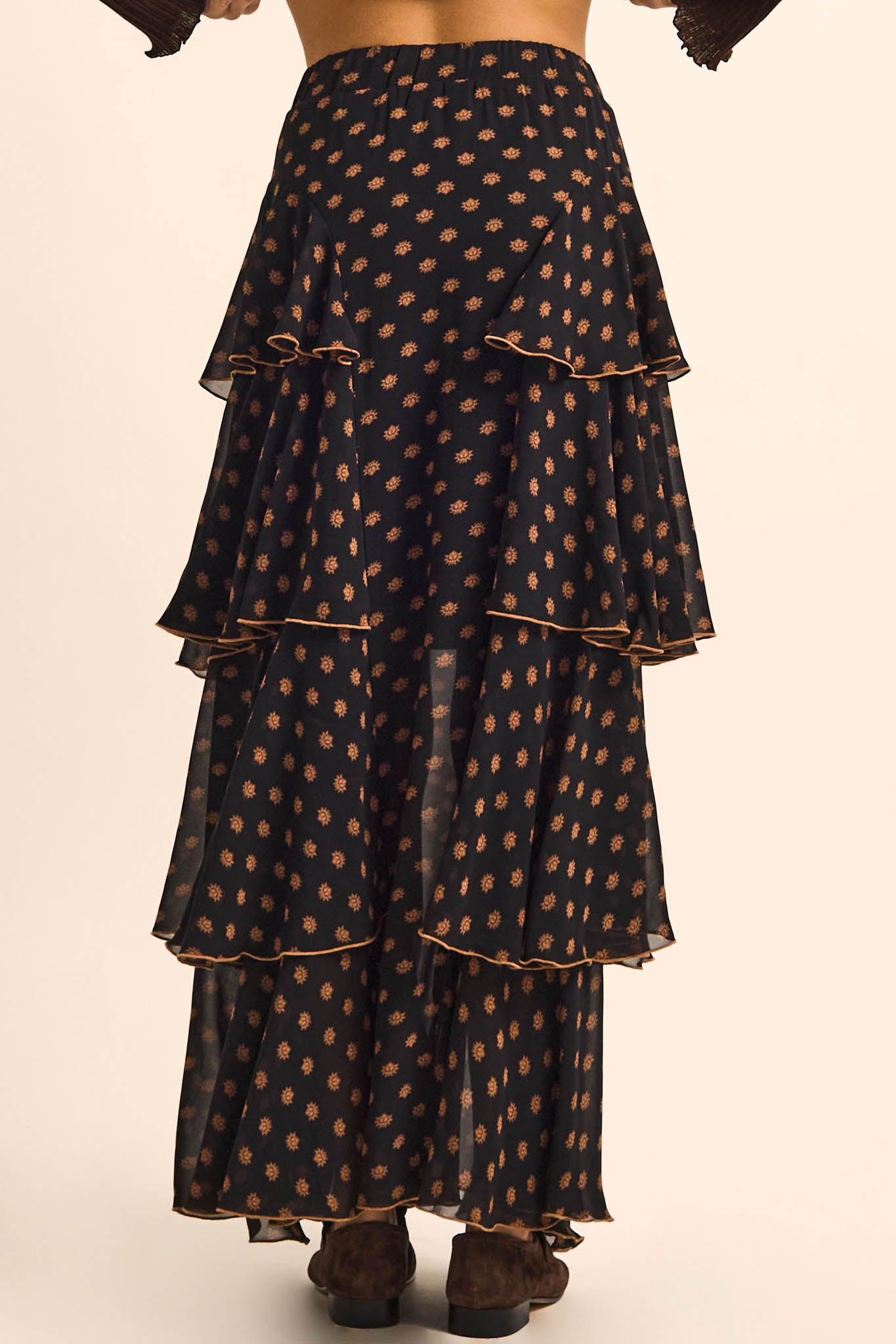 Glory Be Floral Chiffon Ruffled Cascade Maxi Skirt - ShopPromesa