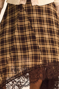 Sway With Me Plaid and Lace Handkerchief Midi Skirt - ShopPromesa